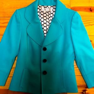 Tahari size 2P teal blazer